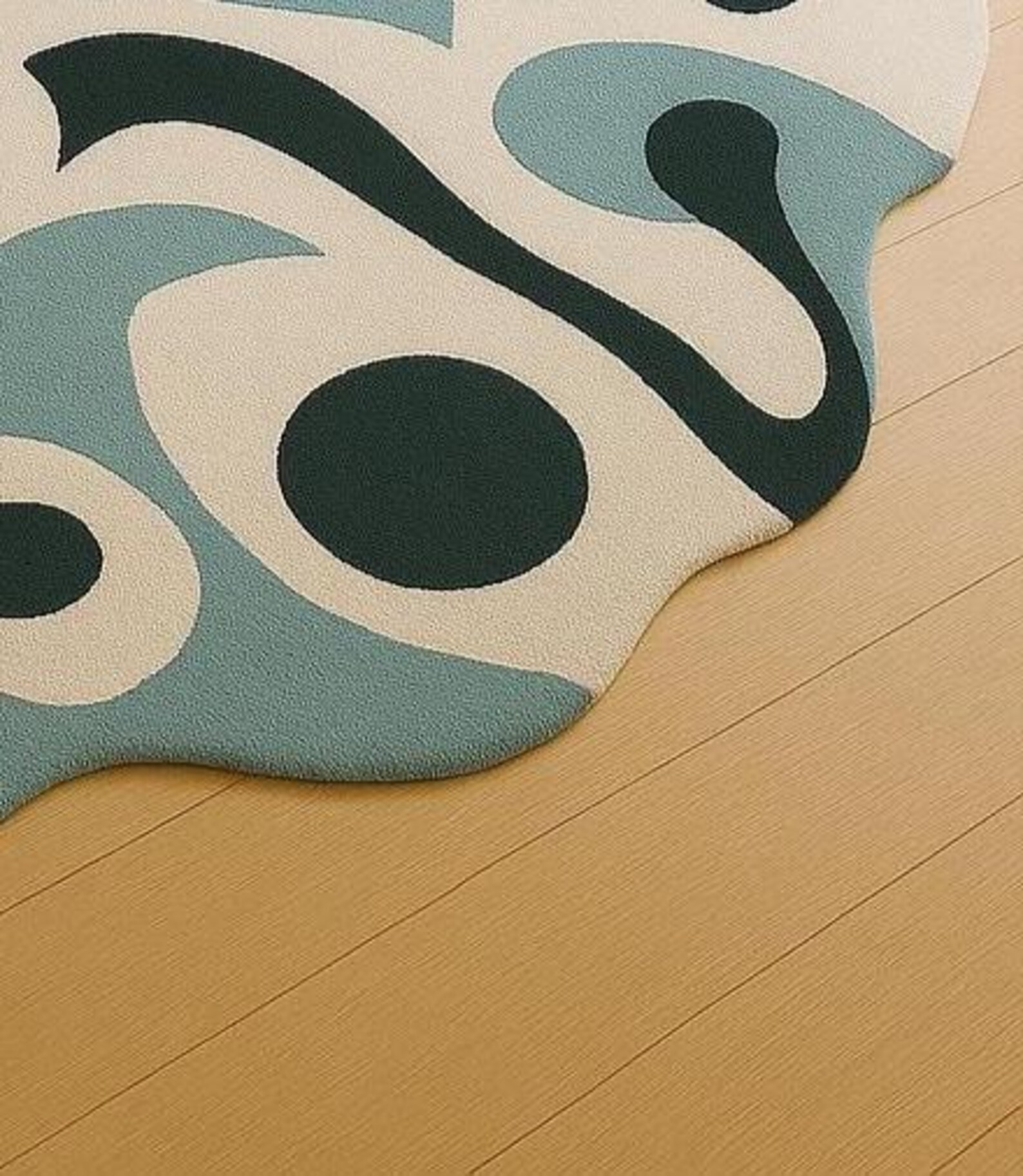 Ocean Wave Abstract Fluid Rug – Blue & Cream Artistic Floor Accent - Etsy