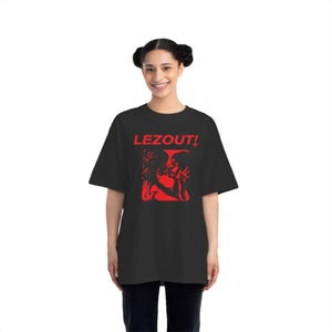 LEES UIT! lesbisch t-shirt | dijktop | overhemd met saffier | kusmeisje | wlw kunst | zoenen vrouwen | Boxy T-shirt | butch femme afbeelding 2