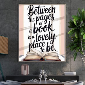 Book Lover Wall Art, Book Club Print, Cute Bookish Poster, Reading Quote Wall Art, Gift for Book Lovers, Bookish Wall Print, Printable Art.