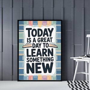 Motivational quote poster for kids room wall art for classroom inspirational decor for preschool positive wall art