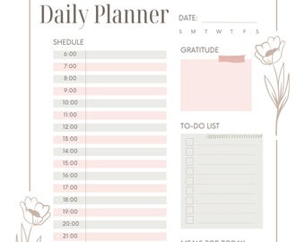 Pacchetto di planner stampabili per mamme impegnate / Planner giornaliero + Planner settimanale dei pasti e lista della spesa / PDF scaricabile immediatamente