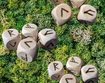 Handmade Runic d6 Dice Set