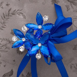Petite Amelia Wrist Corsage in Royal Blue