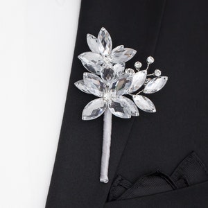 Silver Mason Boutonniere - Modern Flower Boutonniere - Matching Corsage Sold Separately, Perfect for Weddings and Prom