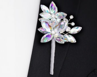 Irisierende Mason Boutonniere in weichem Schillern - Corsage separat erhältlich, perfekt für Abschlussball