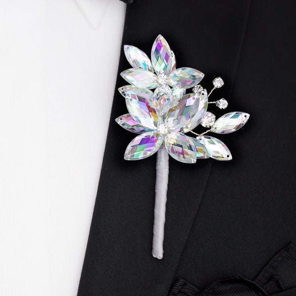 Irisierende Mason Boutonniere in weichem Schillern - Corsage separat erhältlich, perfekt für Abschlussball