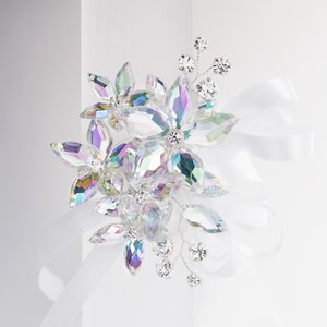 Sophie Wrist Corsage in Soft Iridescence - Modern Flower Corsage - Luxe Wedding & Prom Accessories, Perfect for Prom