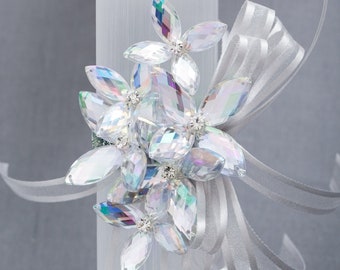 Iridescent Paris Wrist Corsage in Soft Iridescence- Modern Flower Corsage - Luxe Wedding & Prom Accessories, Perfect for Prom