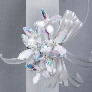 Iridescent Paris Wrist Corsage in Soft Iridescence