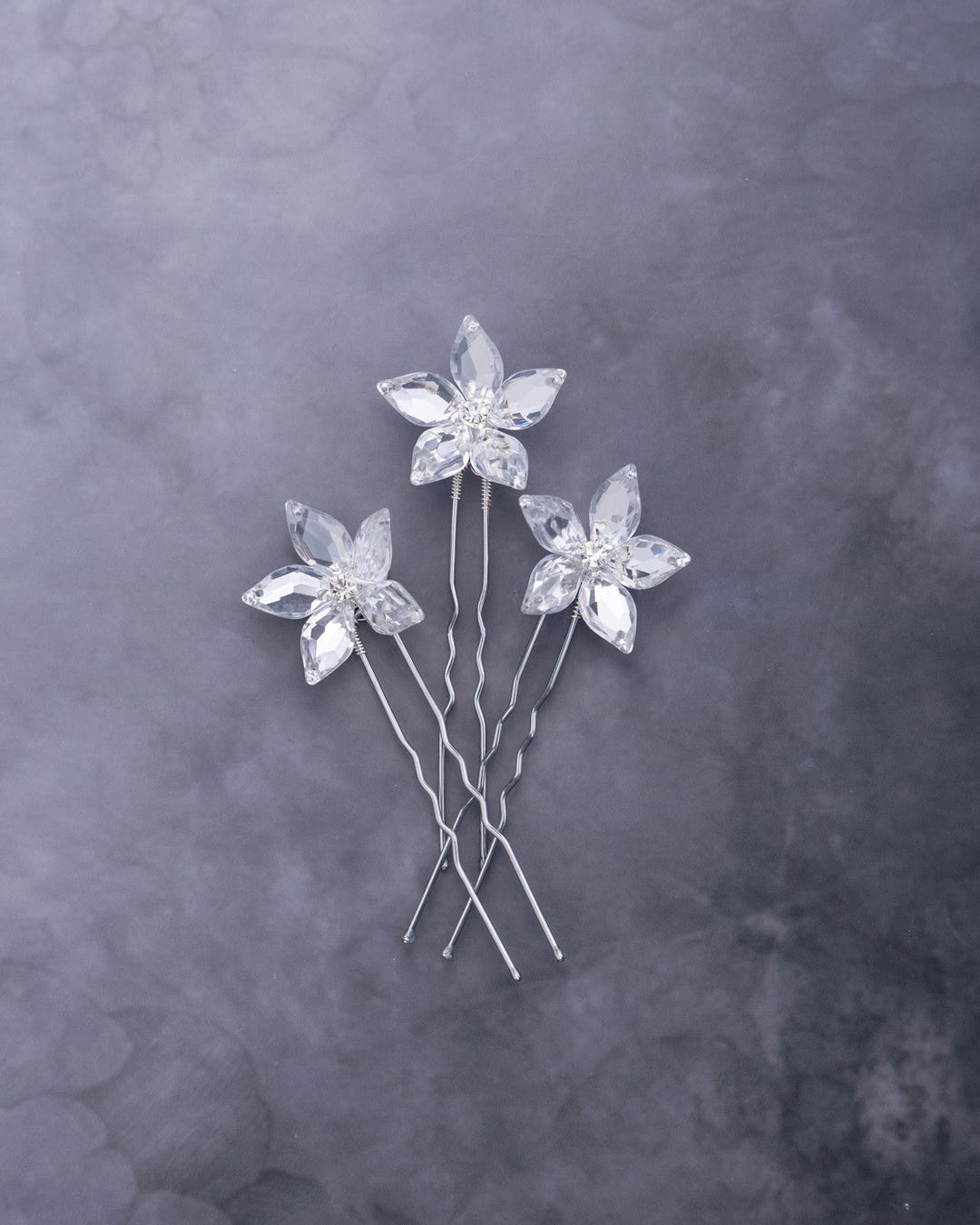 Isabella Flower Hair Pins in Silver for Weddings and Prom - Etsy