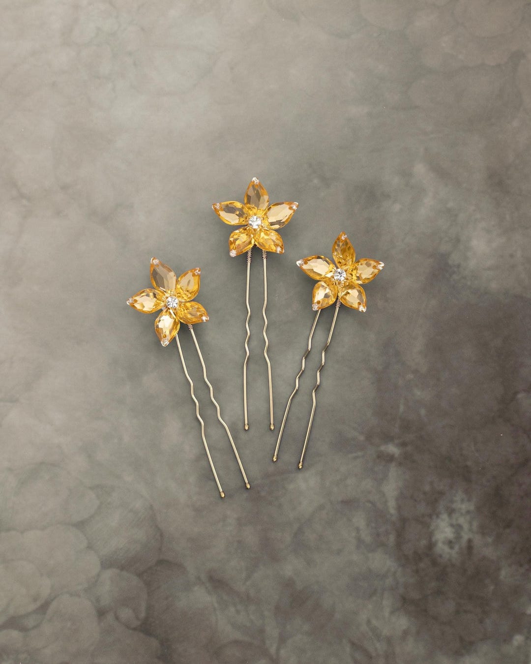 Isabella Flower Hair Pins in Gold for Weddings and Prom - Etsy