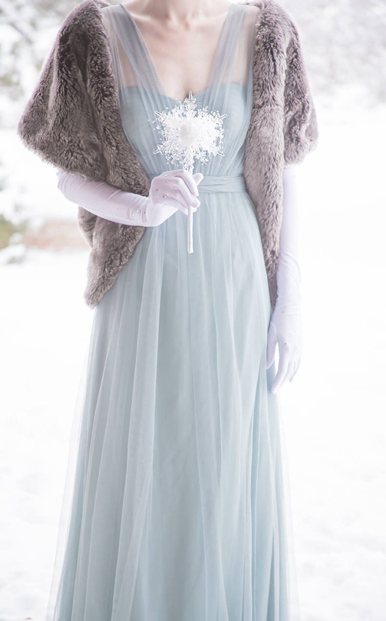 Winter Wedding Bouquets Single Crystal Snowflake Bridesmaid Etsy