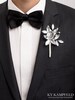 Mason Boutonniere in Silver - Modern Flower Boutonniere for Weddings- Matching Corsage Sold Separately , Perfect for Weddings and Homecoming 