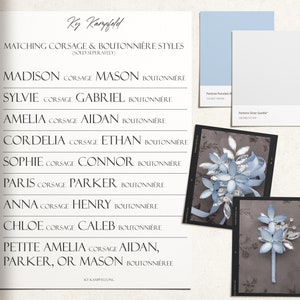 Madison Wrist Corsage in Porcelain Blue Luster and Silver Modern Flower Corsage Luxe Wedding & Prom Accessories, Perfect for Prom image 7