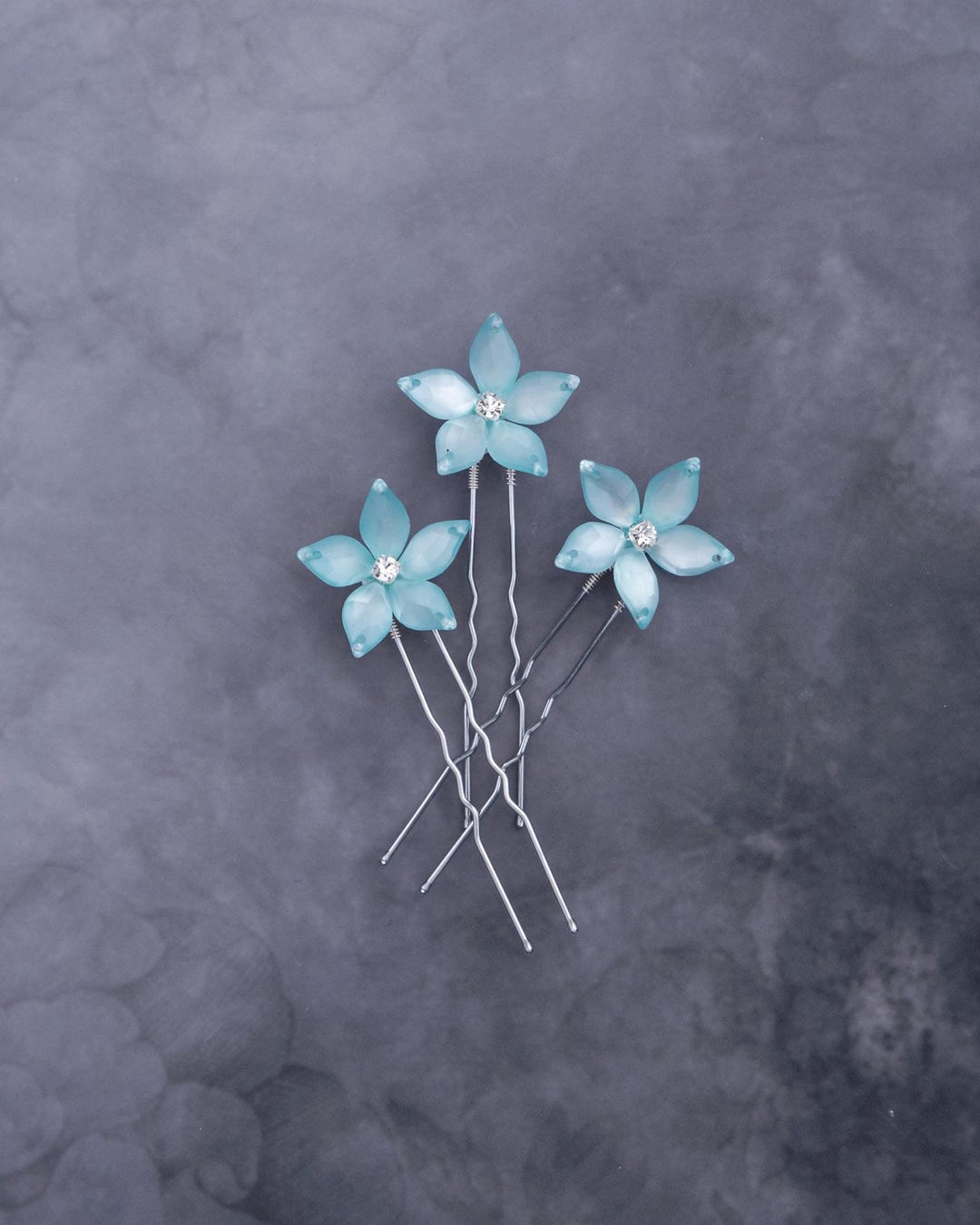 Isabella Flower Hair Pins in Misty Teal Luster for Weddings and Prom - Etsy