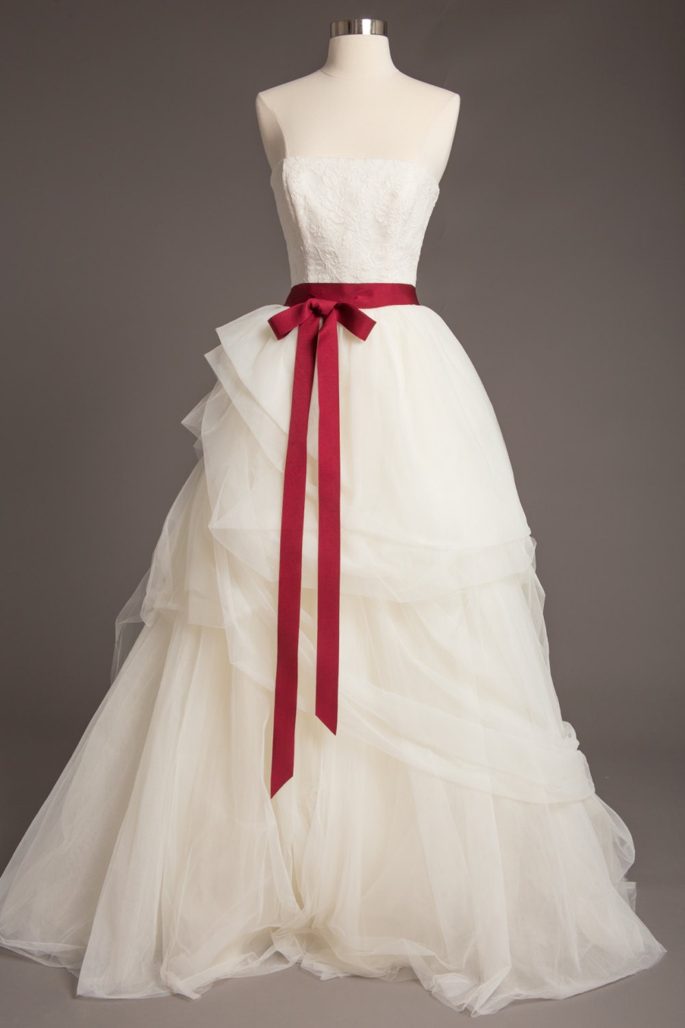Cranberry Red Wedding Sash 1 5 Romantic Luxe Etsy