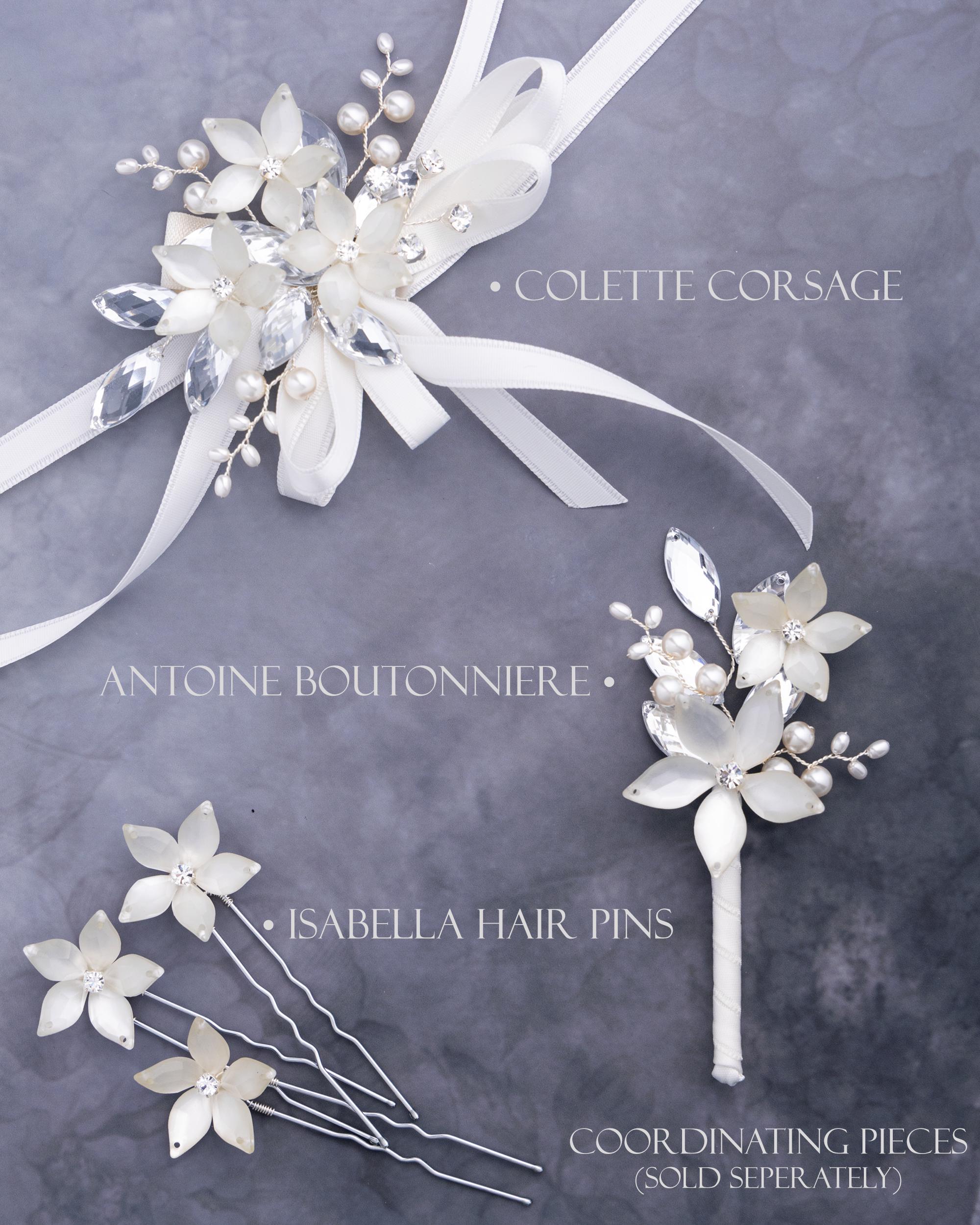 Isabella Flower Hair Pins in Ivory Luster for Weddings and Prom - Etsy
