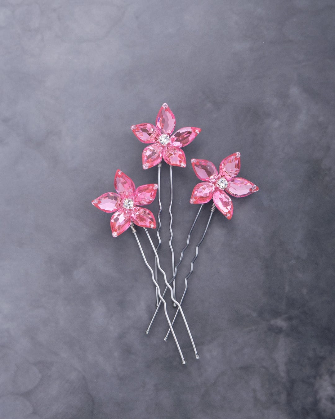 Isabella Flower Hair Pins in Light Pink for Weddings and Prom - Etsy