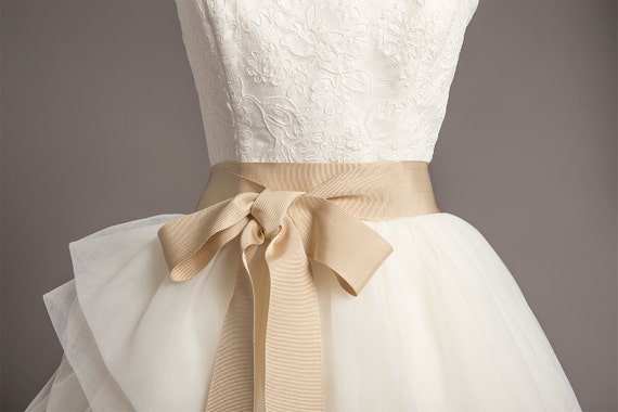 Champagne Wedding Sash 2 Romantic Luxe Grosgrain Etsy