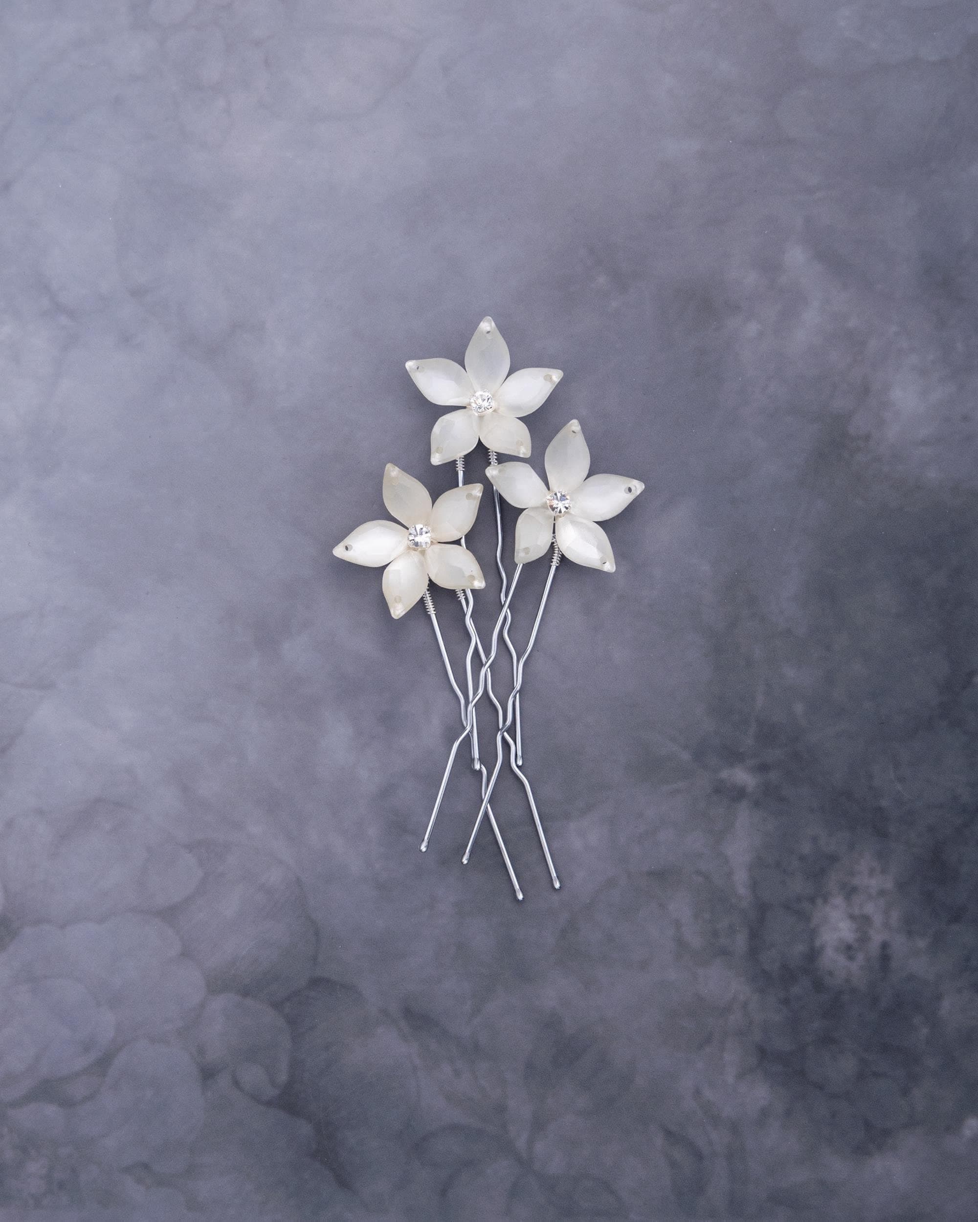 Isabella Flower Hair Pins in Ivory Luster for Weddings and Prom - Etsy