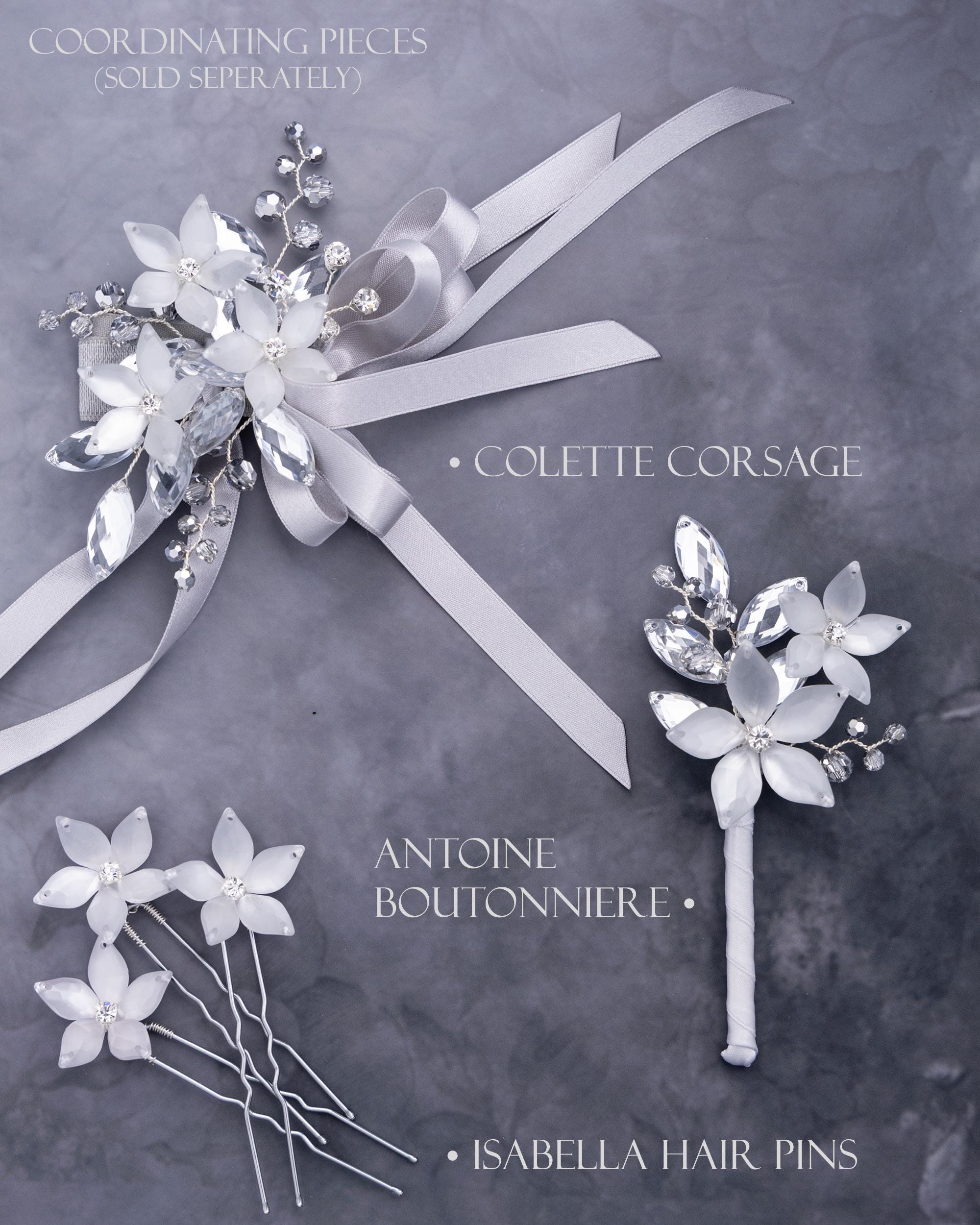 Isabella Flower Hair Pins in White Luster for Weddings and Prom - Etsy
