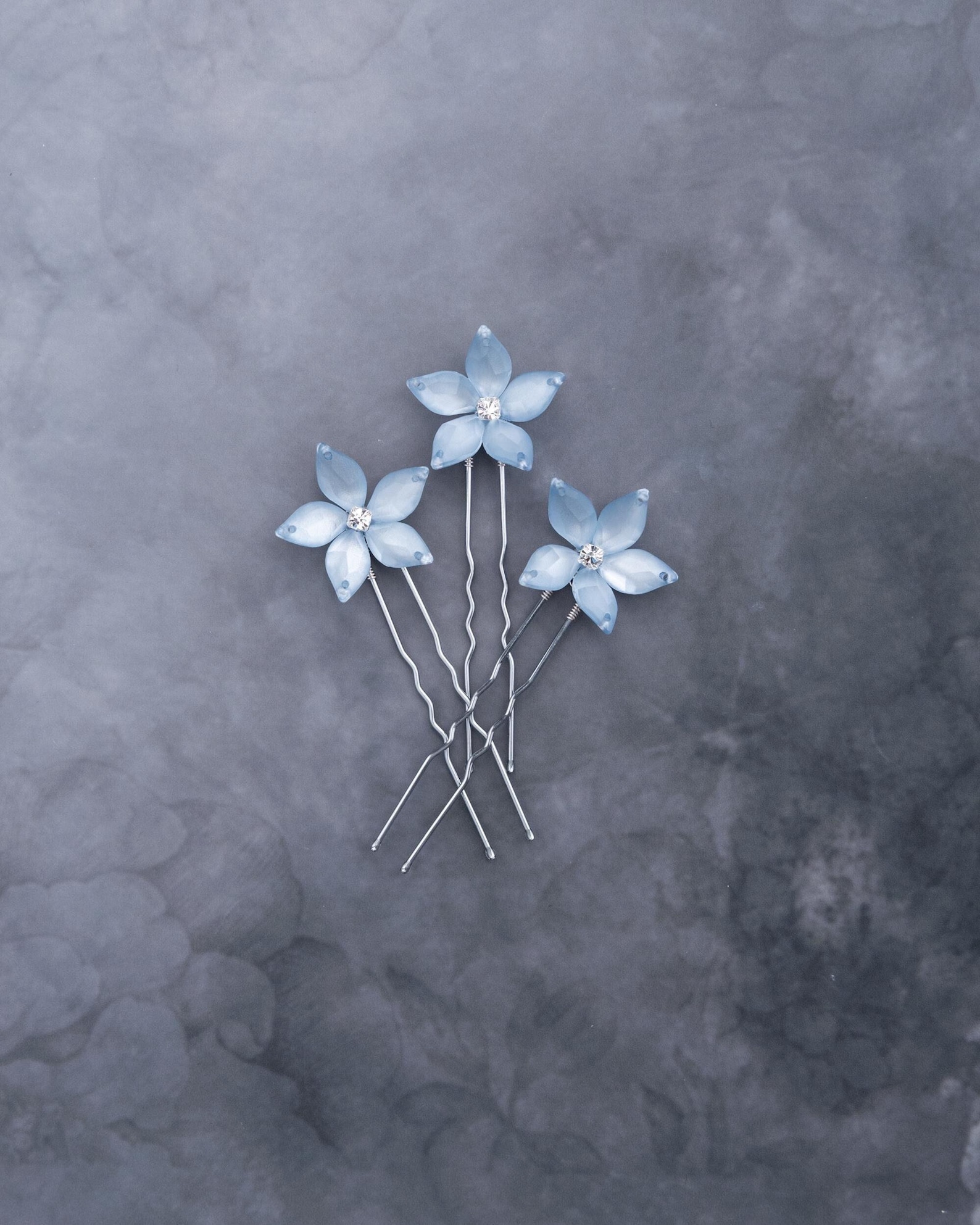 Isabella Flower Hair Pins in Porcelain Blue Luster for Weddings and ...