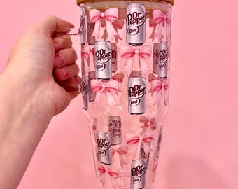 Coquette Diet Dr. Pepper 32oz Glass Tumbler