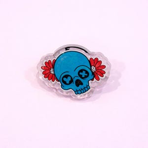 Lights Out Mask Acrylic Pin with Silicone Backing | Epoxy Coated Reader Pin | Cute Book Lover Accessory