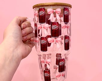 Coquette Dr. Pepper 32oz Glass Tumbler