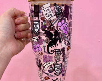Fourth Wing 32oz Glass Tumbler