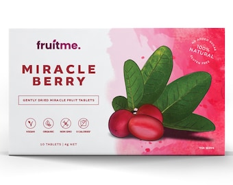 Tabletas de Baya Milagrosa, Paquete de 10 - 10 Pastillas de Fruta Milagrosa Suavemente Deshidratadas - Endulza Esos Momentos Ácidos / FruitMe