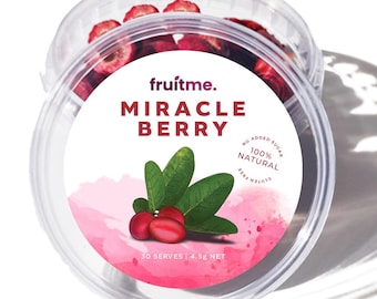 Miracle Berry Whole Fruit - 30 Gently Dried Miracle Berry Halves | Sweeten Sour Foods | FruitMe
