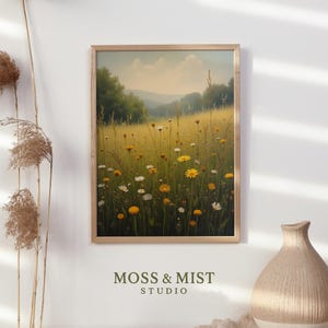 Wildblumen Wiese Sommer Feld Wandkunst, Natur Landschaft-poster, Landschaft Blumen Dekor Digitaler download