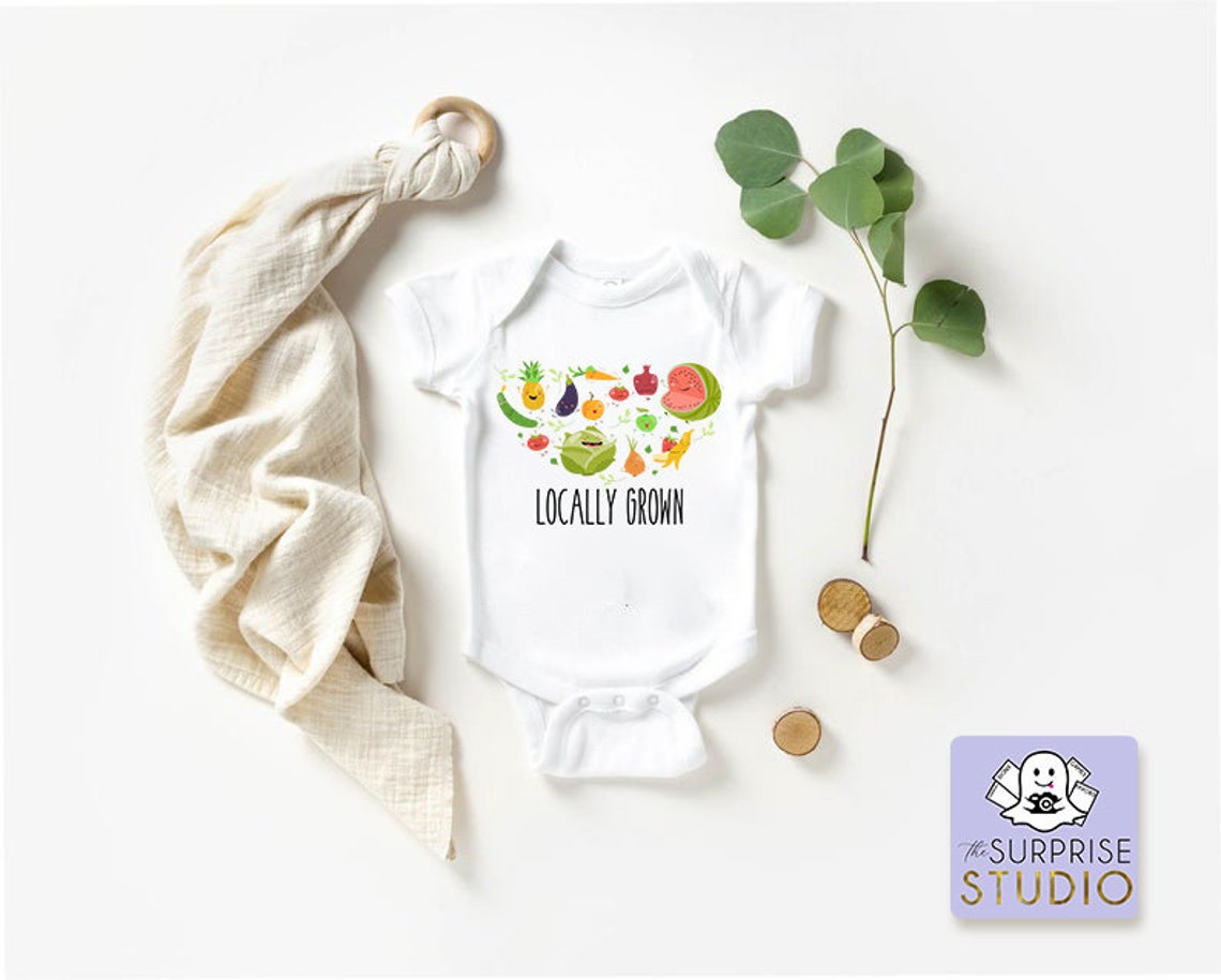 Locally Grown Vegetable Party Onesie Farmer Gardener Onesie Etsy