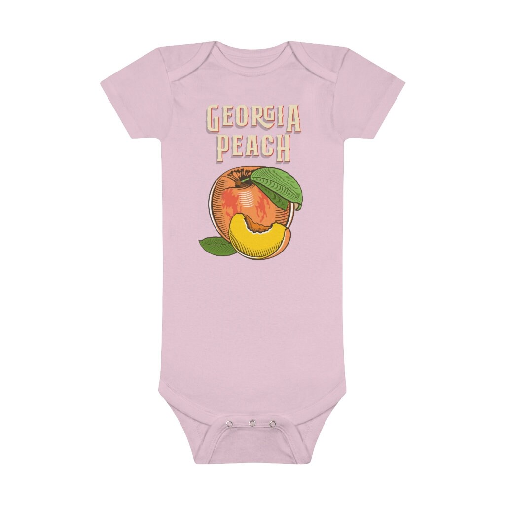Peach Onesie Citrus Onesie Baby Fruit Peach Baby Etsy