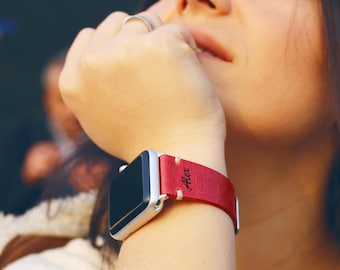 Bracelet Apple Watch en cuir personnalisé, bracelet iWatch cousu main, Samsung Galaxy, Fitbit, Fossil, Pixel – 38, 40, 41, 42, 44, 45, 46, 49 mm