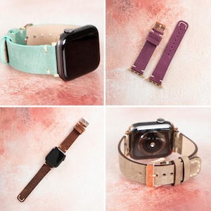 Anpassat Apple Watch-läderarmband, handsytt iWatch-armband, Samsung Galaxy, Fitbit, Fossil, Pixel – 38, 40, 41, 42, 44, 45, 46, 49 mm bild 5