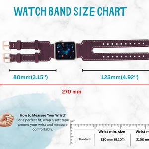 Split Cuff Leather Band, Double Strap Apple Watch Band, Twin band for iWatch, Cuff, Galaxy, Fitbit, Fossil, Pixel, 38 40 41 42 44 45 46 49mm image 2