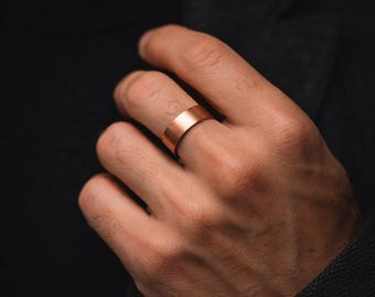 Solid Copper Band Ring, Minimalist Modern Artisan Jewelry