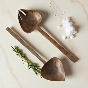 Handmade Wooden Spoon Set for Cooking & Serving Rustic Kitchen Utensils Eco Friendly Spoon Set Unique Gift for Foodies n Home Chefs Her Gift