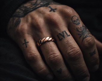Men's Copper Twisted Magnetic Ring – Rustic Healing Wellness Ring