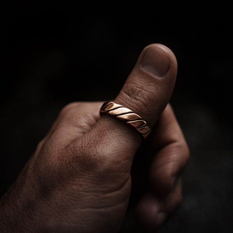 Handmade Copper Ring for Men, Adjustable Rustic Copper Band, Artisan ...