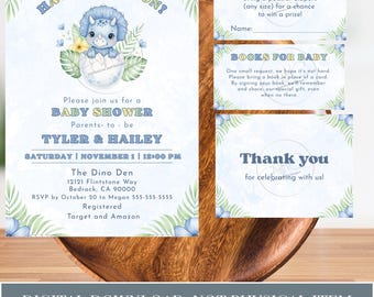 Baby Dinosaur, Hatching Theme, Invitation, Evite, Games, Signs, Thank You Cards, edible templates