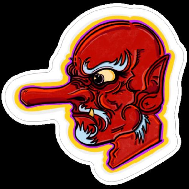 Tengu Vector Sticker Tengu Japanese Demon Sticker - Etsy