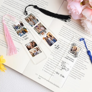Custom Acrylic Bookmark with Photo, Personalized Picture Bookmark Gift for BookLover, Colorful Tassel Bookmark Gift Family, Best Friend Gift