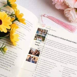 Personalized Picture Bookmark Gift for Book Lover, Custom Photo Acrylic Bookmark for Family, Colorful Tassel Bookmark Gift, Best Friend Gift