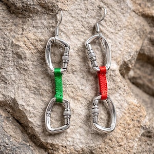 Climbing Earrings - quickdraws carabiners