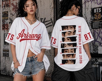 Eye To Eye BTS World Tour 2026 Baseball Jersey, Arirang Bangtan Fan Inspired Shirt, BTS Concert Outfit Button Up Unisex Jersey, ARMY Gift