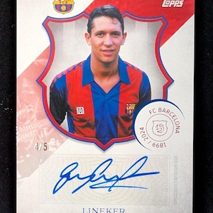 Gary Lineker Auto Parallel /5 - Set 125 Aniversario del FC Barcelona de Topps
