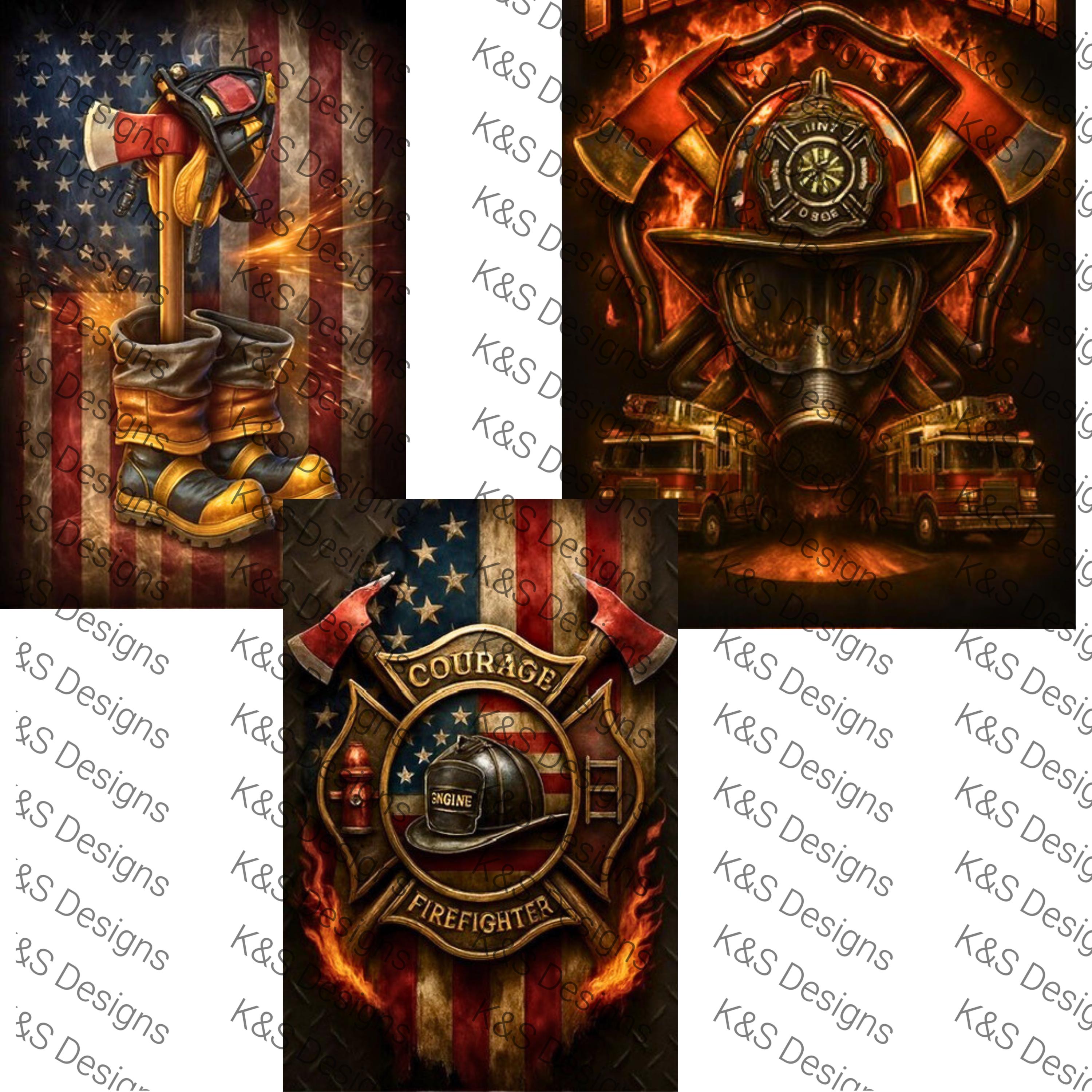 Firefighter Tribute PNG Bundle | Heroic Digital Art for Sublimation ...